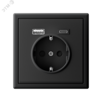 ARTGALLERY розетка 16А с 2 USB A+C, 5В/2.4А/3.0А. 2х5В/1.5А. механизм, карбон Systeme Electric GAL001032