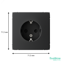 ARTGALLERY розетка с заземлением со шторками, 16А, механизм, карбон Systeme Electric GAL001045