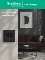 ARTGALLERY розетка с заземлением, 16А, механизм, базальт Systeme Electric GAL001443 SE (Потенциал)