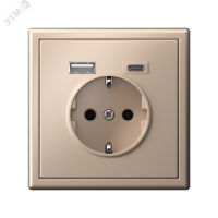 ARTGALLERY розетка 16А с 2 USB A+C, 5В/2.4А/3.0А. 2х5В/1.5А. механизм, песочный Systeme Electric GAL001232