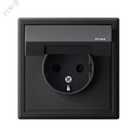 ARTGALLERY розетка с заземл. со шт. с крышк, 16А, IP44, механизм, карбон Systeme Electric GAL441046