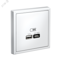 ARTGALLERY USB розетка A + тип-C 45Вт высокоскор.заряд. QC, PD, механизм, лотос Systeme Electric GAL001329