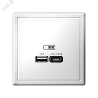 ARTGALLERY USB розетка A + тип-C 45Вт высокоскор.заряд. QC, PD, механизм, лотос Systeme Electric GAL001329