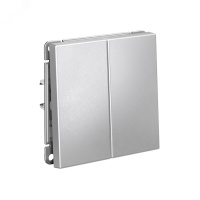 ARTGALLERY 2-клавишный выключатель, сх.5, 10АХ, механизм, алюминий Systeme Electric GAL000351 SE (Потенциал)