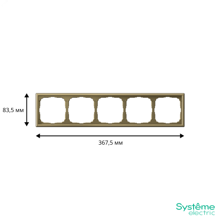 GAL001605 ARTGALLERY рамка 5-постовая, золото Systeme Electric 