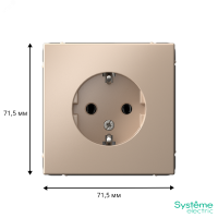 ARTGALLERY розетка с заземлением, 16А, механизм, песочный Systeme Electric GAL001243