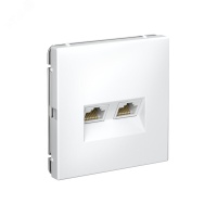 ARTGALLERY розетка двойная компьютерная RJ45+RJ45, кат.6А, механизм, белый Systeme Electric GAL000188