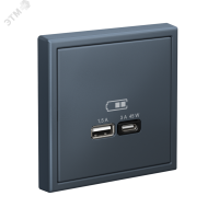 ARTGALLERY USB розетка A + тип-C 45Вт высокоскор.заряд. QC, PD, механизм, грифель Systeme Electric GAL000729