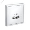 ARTGALLERY USB розетка A + тип-C 45Вт высокоскор.заряд. QC, PD, механизм, белый Systeme Electric GAL000129