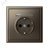 ARTGALLERY розетка 16А с 2 USB A+C, 5В/2.4А/3.0А. 2х5В/1.5А. механизм, мокко Systeme Electric GAL000632