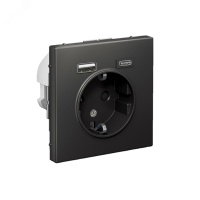 ARTGALLERY розетка 16А с 2 USB A+C, 5В/2.4А/3.0А. 2х5В/1.5А. механизм, базальт Systeme Electric GAL001432