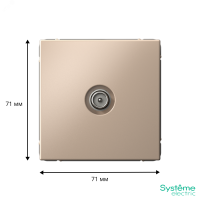 ARTGALLERY TV ТВ розетка проходная 4DB, механизм, песочный Systeme Electric GAL001292