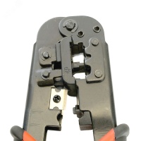 Кримпер для обжима RJ разъемов (RJ-45, RJ-12, RJ-11) черный/красный STEKKER CTLS007 49613
