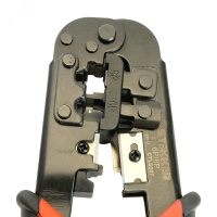 Кримпер для обжима RJ разъемов (RJ-45, RJ-12, RJ-11) черный/красный STEKKER CTLS007 49613