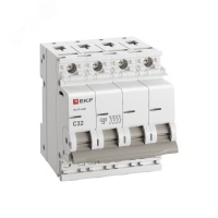 Автоматический выключатель 4P 32А (C) 4.5kA ВА 47-63N EKF PROxima M634432C