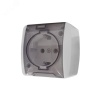 К2229 Розетка с заземлением с крышкой наружная Клио 16А IP44 белая UNIVersal 