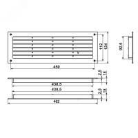 Решетка вентиляционная вытяжная 45/2 w/n ZERNBERG 10226891 00-022689  