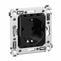 Avanti Розетка в стену, 2P+E, с защитными шторками, ''Черный квадрат'' DKC 4402003