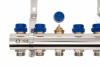 088U0723R Коллекторная группа FHF-3RF set 3 контура 1' х 3/4' с расходомерами, воздухоотводчиками и кронштейнами Ридан 