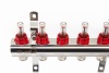 088U0723R Коллекторная группа FHF-3RF set 3 контура 1' х 3/4' с расходомерами, воздухоотводчиками и кронштейнами Ридан 