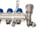 088U0723R Коллекторная группа FHF-3RF set 3 контура 1' х 3/4' с расходомерами, воздухоотводчиками и кронштейнами Ридан 