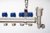 088U0723R Коллекторная группа FHF-3RF set 3 контура 1' х 3/4' с расходомерами, воздухоотводчиками и кронштейнами Ридан 