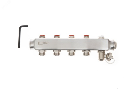 Коллекторная группа SSM-12R set 12 контуров 1' x 3/4' с термостатическими клапанами и кронштейнами Ридан 088U0982R
