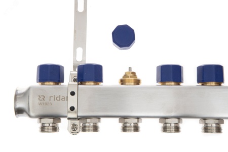 088U0959R Коллекторная группа SSM-9RF set 9 контуров 1' x 3/4' с расходомерами и кронштейнами Ридан 
