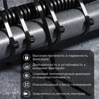Хомут-стяжка кабельная нейлоновая 400х4.8 мм, черная, упаковка 100 шт, REXANT 07-0401