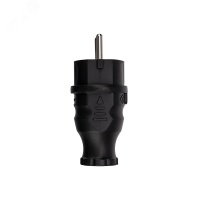 Вилка прямая влагозащищенная, с з, 16 А, IP44 кауч, REXANT 111-001