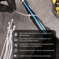 Хомут-стяжка кабельная нейлоновая PROconnect 250х3.6 мм, белая, упаковка 100 шт REXANT 57-0250