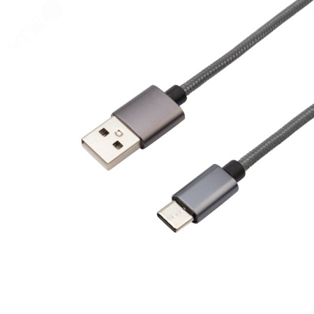 18-1896 Кабель USB-Type-C, 3A, nylon, grafit, 1m, , REXANT