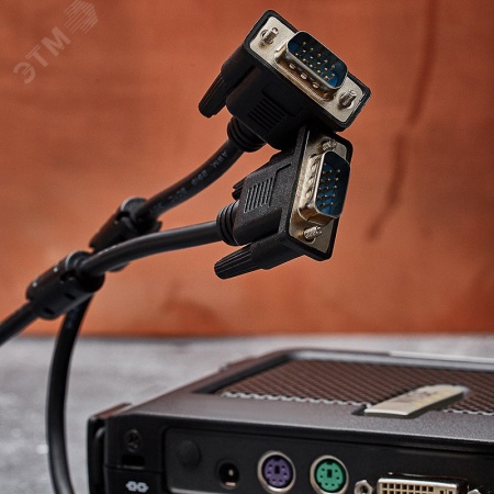 Кабель VGA - VGA с ферритами, длина 1.8 метра, черный PROconnect, 17-5503-6 REXANT