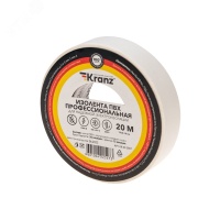 Изолента ПВХ KRANZ профессиональная, 0.18х19 мм, 20 м, белая 10шт Kranz KR-09-2801