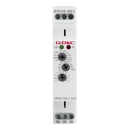 DRM-TM-1-240 Реле времени многофункциональное, конфигурация контакта 1CO, AC/DC 12-240В DKC 