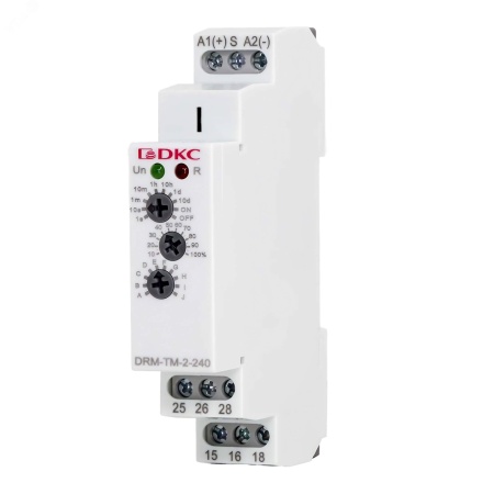 DRM-TM-2-240 Реле времени многофункциональное, конфигурация контакта 2CO, AC/DC 12-240В DKC 