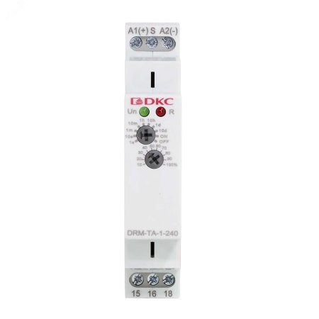 DRM-TA-1-240 Реле времени, задеркжка времени, конфигурация контакта 1CO, AC/DC 12-240В DKC 
