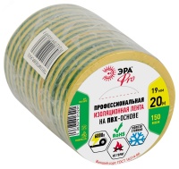 Изолента PRO150YG ПВХ профессиональная 19мм х 20м 150 мкм, желто-зеленая PRO ЭРА Б0057290