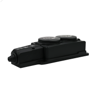 Колодка 2х розетка 2К+З каучуковая 16А/250В IP44 Чёрная MultiSet Systeme Electric MST4102BK