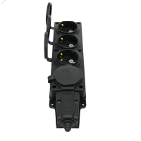 Колодка 4х розетка 2К+З каучуковая 16А/250В IP44 Чёрная MultiSet Systeme Electric MST4104BK