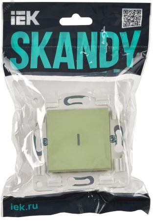 SKANDY Выключатель 1-клавишный с индикацией 10А SK-V07G мятный IEK SK-V10-1-10-K06