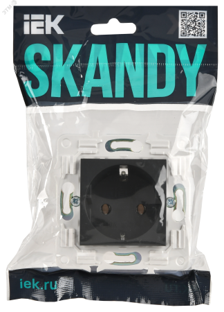 SK-R11-16-K48 SKANDY Розетка с заземлением без защитных шторок 16А SK-R05T титан IEK 