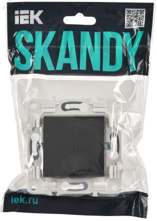 SKANDY Выключатель 2-клавишный 10А SK-V04T титан IEK SK-V20-0-10-K48