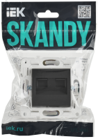 SKANDY Розетка компьютерная двойная RJ45 кат.5E SK-K03T титан IEK SK-K20-1-K48
