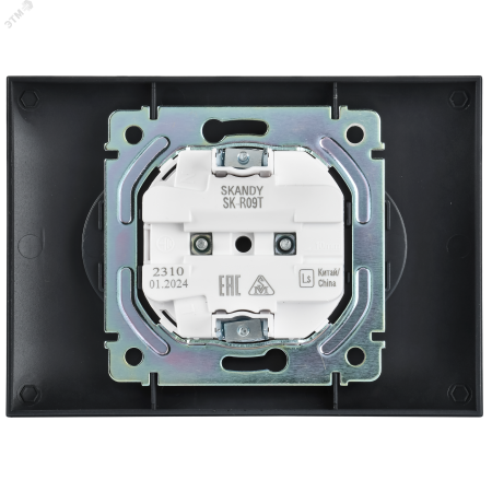 SK-R23-10-K48-F SKANDY Розетка 2-местная без заземления с защитными шторками 10А в сборе SK-R09T титан IEK 