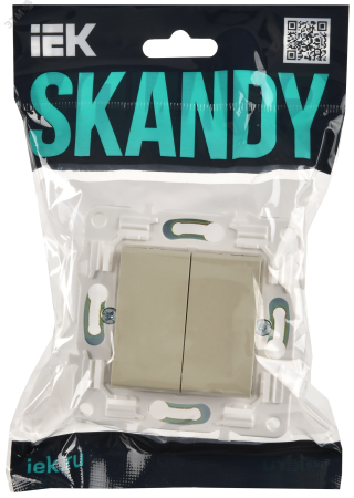 SKANDY Выключатель 2-клавишный проходной 10А SK-V05B бежевый IEK SK-V22-0-10-K10