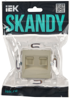 SKANDY Розетка компьютерная двойная RJ45 кат.5E SK-K03B бежевый IEK SK-K20-1-K10