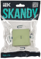 SKANDY Выключатель 1-клавишный проходной с индикацией 10А SK-V08G мятный IEK SK-V12-1-10-K06