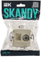 SKANDY Розетка двойная TV+RJ45 кат.5E SK-A14B бежевый IEK SK-AK20-1-K10