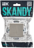 SKANDY Выключатель 2-клавишный 10А SK-V04Sh шампань IEK SK-V20-0-10-K37